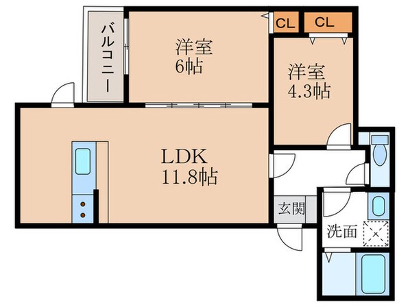 リタリッチ井尻南の物件間取画像